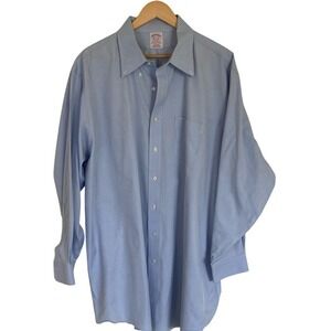 Brooks Brothers Mens Traditional Blue Button‎ Down Dress Shirt Size 18.5/34